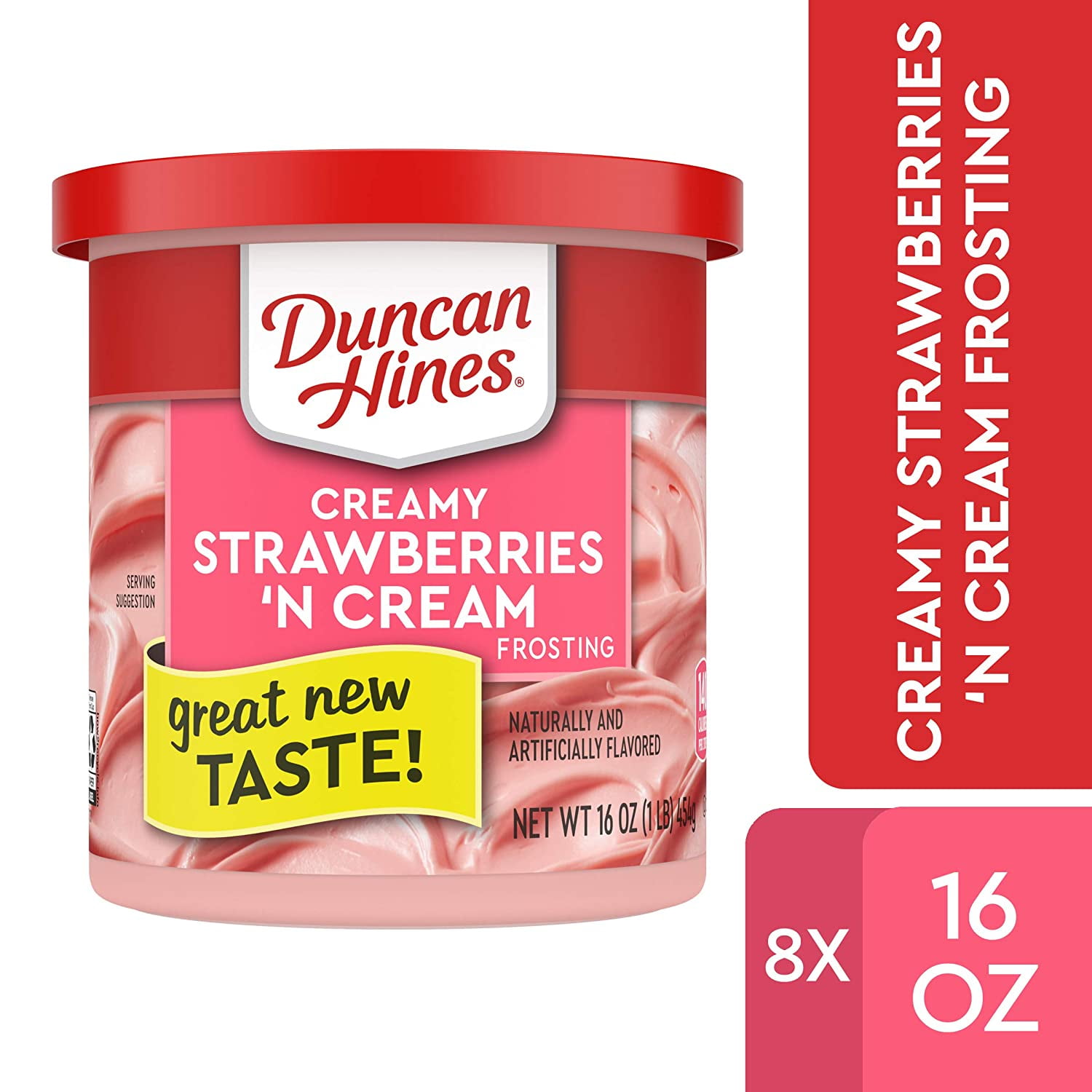 Duncan Hines Creamy Strawberries n Cream Frosting, 8 16 OZ Cans
