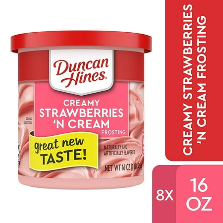 Duncan Hines Creamy Strawberries n Cream Frosting, 8 - 16 OZ Cans