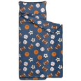 thumbnail image 2 of Football and Basketball Navy Pattern Teens Toddler Nap Mat with Pillow, Sleeping Mat Bag for Preschool Daycare 59"x22", 2 of 6