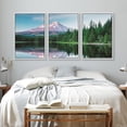 thumbnail image 3 of PixonSign Framed Canvas Print Wall Art Set Emerald Green Pine Tree Forest Mountain Range Reflection Country Landscape Nature Wilderness Modern Decorative Calm/Relax - 16"x24"x3 White, 3 of 5