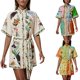 thumbnail image 3 of WILLBEST Vestidos Largos Casuales Para Mujer Vestido Casual Elegante Para Mujer Para Uso Diario Para Actividades En El Hogar Y La Playa Diseño De Manga Corta Con Estampado Floral Primavera Y Verano, 3 of 4