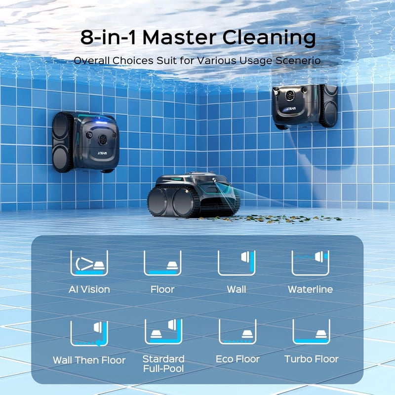 WYBOT C2 Vision AI-Powered Cordless Robotic Pool Cleaner, Visual Targeted Cleaning, 2152 Sq.Ft Coverage, 8 Smart App Modes