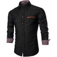 thumbnail image 1 of Men's Casual Long Sleeve Dress Shirt Denim Button Down Shirts, 1 of 7