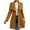 Camel Color, variant on Women'S Classic Coat Lapel Collar Open Front Long Jacket Pea Coat Deep Red S