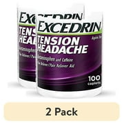 (2 pack) Excedrin Tension Headache Relief Caplets Without Aspirin for Head, Neck and Shoulder Pain Relief - 100 Count