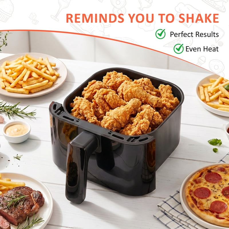 Parcus 3QT Digital Air Fryer – 400℉ max, auto shut-off, nonstick dishwasher-safe basket, bake & reheat -Black