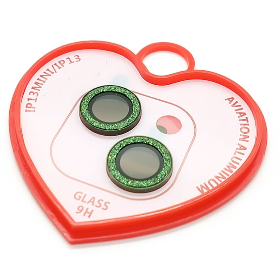 Camera Protectors Compatible With Phone 13 13 Mini Set of 2 Glitter Green Glass