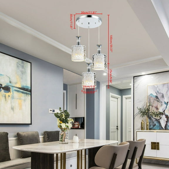 Retro Industrial European Style Chandelier, Adjustable Iron Hanging Light for Bedroom, Dining Room, and Living Room (E27, Bulb Not Included)