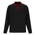 thumbnail image 6 of JMKQLZ Men Solid Color Pocket Long Sleeves Flip Collar Fashion Golf Ball Shirt Tops, Wine, Size: 2XL, 6 of 6