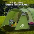 thumbnail image 4 of Winter Roomy 3 Person Camping Tent, IC ICLOVER 4 Person Waterproof Tunnel Tent with Vestibule, 2 Devided Rooms Bicycle Tent with Footprint for Backpacking/Motorcycle Travel Hiking, 4 of 11