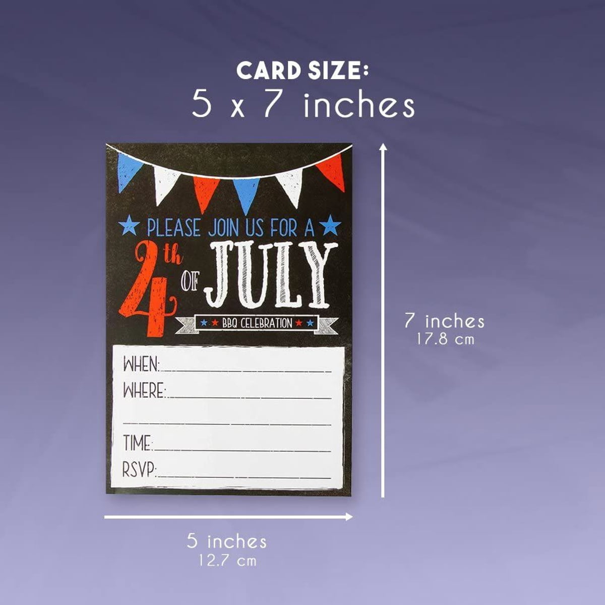 Family Reunion Envelopes Included 5 x 7 Inches Ideal for Picnic 4th of July Invitations Patriotic Party Invitations BBQ Party Supplies 50-Pack BBQ Party Invitations Cards 