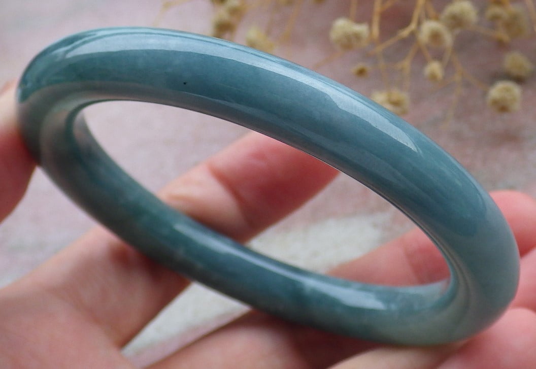 Green Natural A JADE Jadeite Circle Bangle Bracelet 55 mm 680207 TN