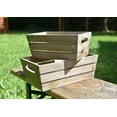 thumbnail image 3 of Rectangle Wooden Basket Crate Planters Set of 2, 3 of 4