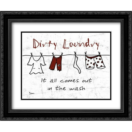 206 Matt - Dirty Laundry Gray 2x Matted 24x20 Black Ornate Framed Art Print by Stimson, Diane