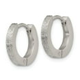 thumbnail image 2 of White Stainless Steel Earring Hinged Huggie Women'S Textured 13 mm, 2 of 3