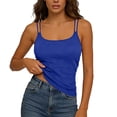 thumbnail image 7 of Oplxuo Spaghetti Strap Tank Tops for Women with Built-in Bra Basic Solid Sleevelesss Summer Camisoles Casual Tee Shirts, 7 of 7