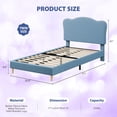 thumbnail image 2 of Bingirl Twin Size Upholstered Bed Frame with Adjustable Headboard Boucle Upholstered Platform Bed for Strong Wood Slats No Box Spring Needed Noise-Free Easy Assembly Blue, 2 of 7