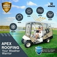 thumbnail image 7 of Knox GLF016 4 Person Golf Cart Enclosure, 4 Seater, 600D Transparent Golf Cart Cover Storage Up to 61.5 in. Roof for EZGO TXT-RXV, Yamaha, Club Car DS-Precedent, Evolution, Beige, 7 of 7