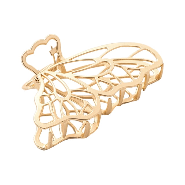 Pinza de pelo vintage de metal con forma de mariposa, con pedrería, de aleación, sujeción fuerte y antideslizante, para cabello grueso o fino, uso diario, fiestas, regalo para mujeres y niñas