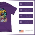 thumbnail image 4 of Tee Hunt Dean Russo Cute Lazy Sloth T-Shirt Funny Wild Life Colorful Men's Tee, Purple, 3X-Large, 4 of 5