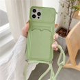 thumbnail image 1 of Luxuly Simple Card Bag Strap Cord Chain Phone Case For iPhone 14 13 12 11 Pro Max XR XS 8 7 Plus SE Necklace Lanyard Rope Cover RJ, 1 of 7