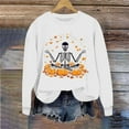 thumbnail image 5 of Kilaqueen Funny Graphic Crewneck Sweatshirts Women Soft Comfort Halloween Hoodies Oversized Sweatshirt Cat Fall Shirts Long Sleeve Tunic Tops, 5 of 6