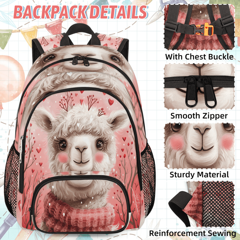 Llama Backpack Backpack Medium - Loopy Llama – Trendy Kids main image 3