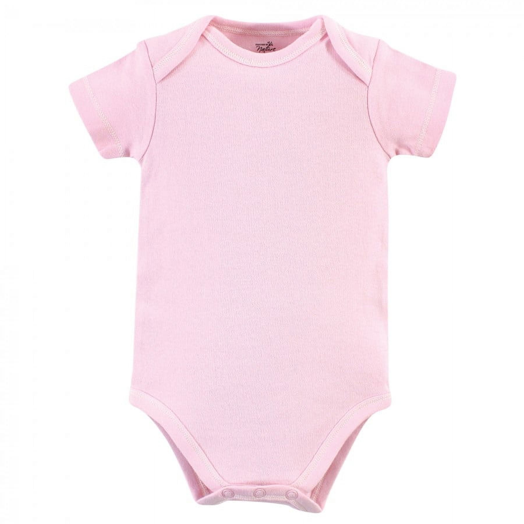 Touched by Nature Baby Girl Organic Cotton Bodysuits 5pk, Cherry Blossom, 0-3 Months