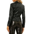 thumbnail image 3 of MODA NOVA Juniors Notched Lapel Zipper PU Faux Leather Motorcycle Jacket, 3 of 6