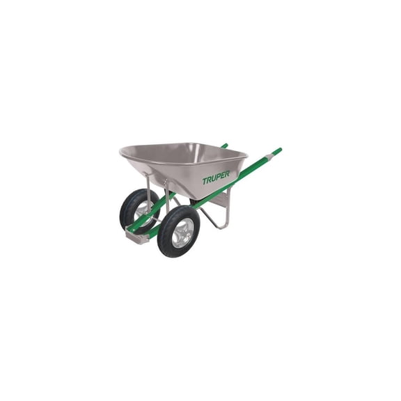 Truper Tru Tough Landscaper Dual Wheel Steel Wheelbarrow