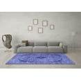 thumbnail image 3 of Ahgly Company Machine Washable Indoor Rectangle Medallion Blue Traditional Area Rugs, 6' x 9', 3 of 4