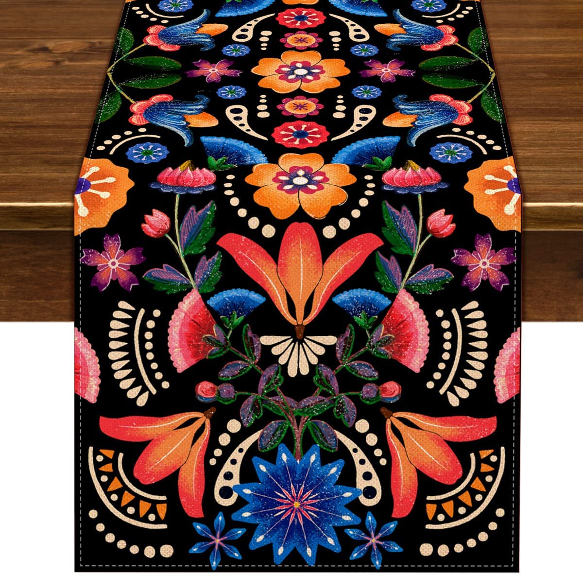 6 Runner Da Tavola Messicani 33x183 Cm - Tovaglie Lunghe In Lino Per Feste Cinco De Mayo - Decorazioni Colorate Per Cucina