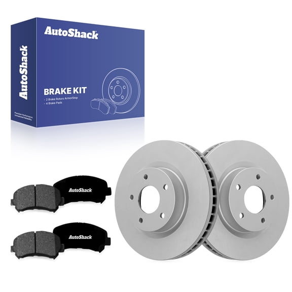 AutoShack Front Vented Coated Brake Rotors   Premium Ceramic Pads 6-PC Brake Kit Replacement for 2008-2013 Nissan Rogue 2014-2015 Nissan Rogue Select ArmorStop 11.65" (295.8 mm)