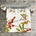 thumbnail image 3 of Ambesonne Rowan Quilted Bedspread Set 3 Pcs, Ashberry Paint Print Nature, Queen Size, undefined, 3 of 3