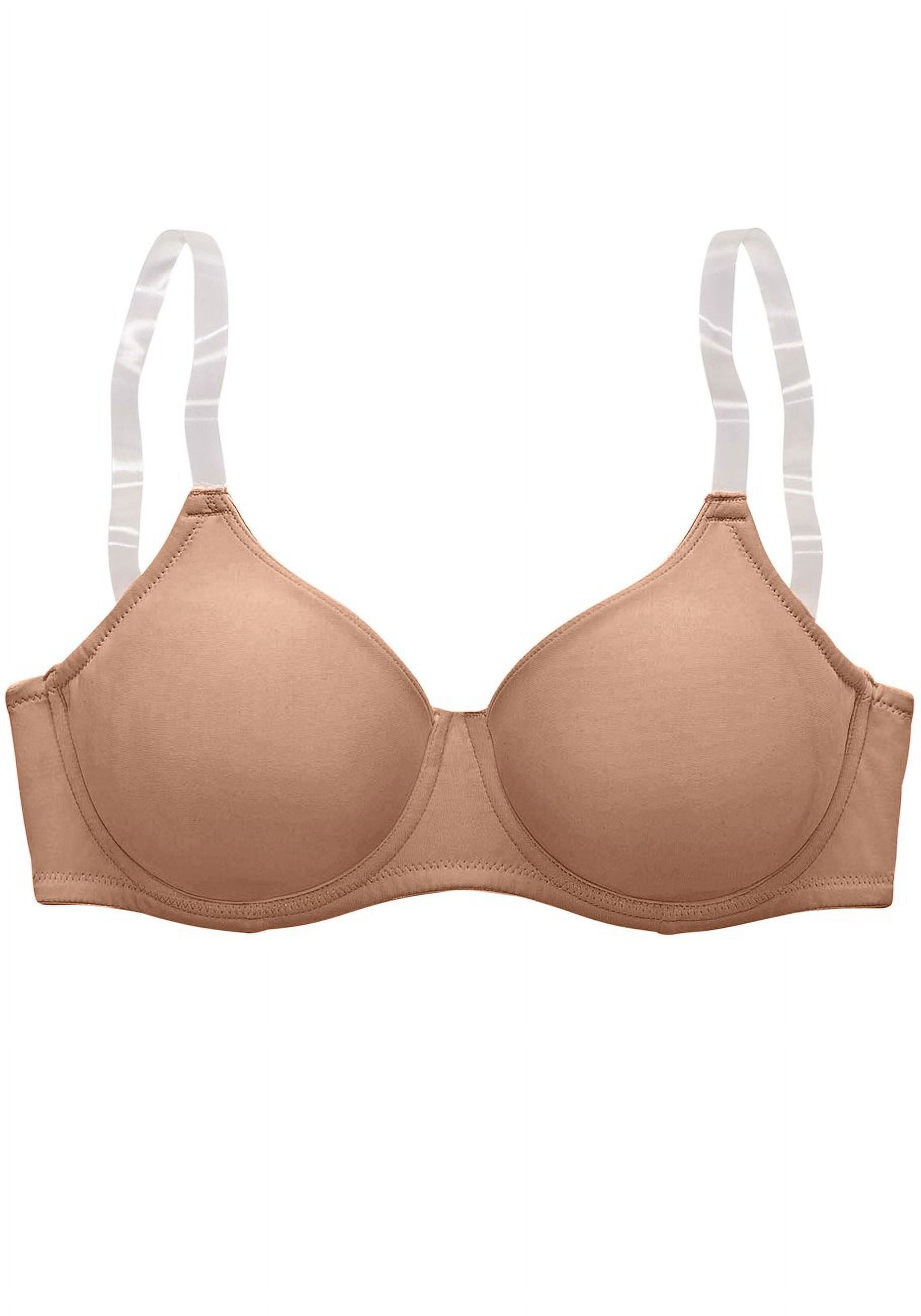 LASCANA Women's Clear Strap Underwire T-Shirt Bra