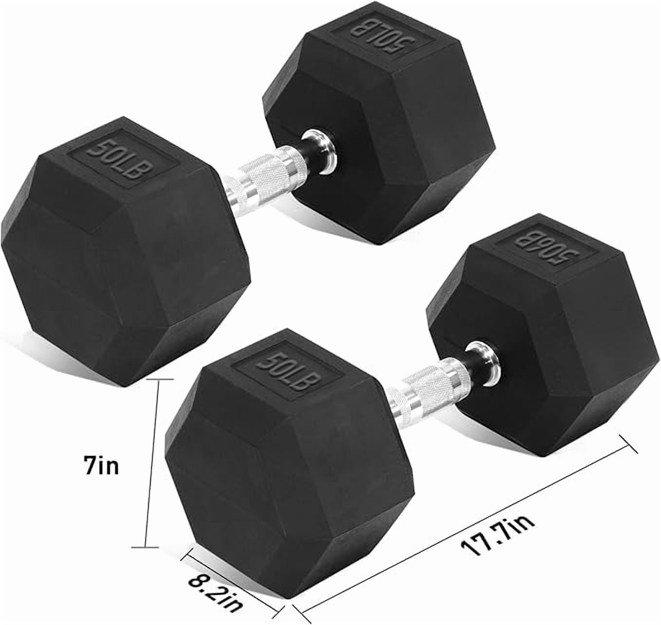 15-70LB Hex Dumbbell Set - Rubber Coated Heavy Duty Iron Weights, Multi-Size Options for Home Gym Strength Training & Muscle Building