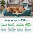 thumbnail image 3 of FurHaven Orthopedic Dog Bed For Large Dogs, Sofa-style With Orthopedic Egg Crate with a Solid Orthopedic Foam Base for Joint Support, Washable Cover, Jumbo XL, Plush & Velvet Waves, Celadon Green, 3 of 9