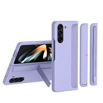 Case for Samsung Galaxy Z Fold 5 5G, with Detachable Magnetic S Pen Holder and S Pen, Build-in Hidden Kickstand 2 In 1 Protective Phone Case Cover for Samsung Galaxy Z Fold 5, Lavender