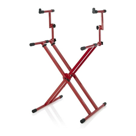 Gator Frameworks - Heavy-Duty 2-Tier X Stylee Keyboard Stand - Red
