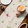 thumbnail image 2 of Spring Pig Cotton Linen Table Runner for Dining Kitchen, Butterfly Botanical Floral Rustic Wedding Outdoor Party Tablerunners Decoration, Dresser Scarf Coffee Tablecloth Runners 13x72 Inches, 2 of 8