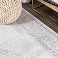 thumbnail image 3 of JONATHAN Y SILK ORCHID 5 x 8 Area Rug, Mughal Ornate Medallion Traditional - Gray, SOR101A-5, 3 of 10