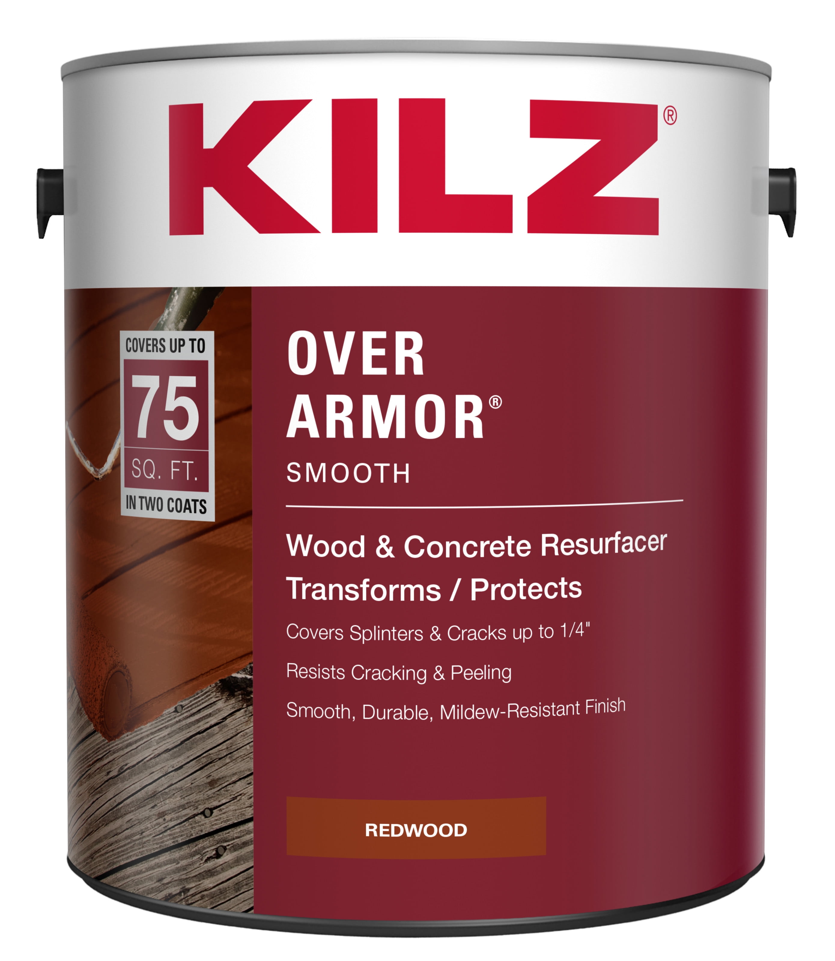 KILZ Over Armor Wood & Concrete Resurfacer, Exterior, Smooth, Redwood