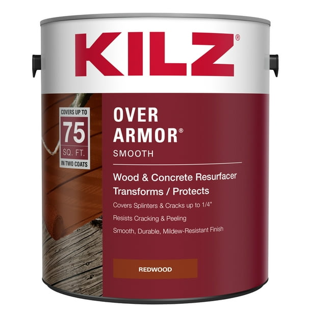 KILZ Over Armor Wood & Concrete Resurfacer, Exterior, Smooth, Redwood