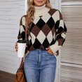 thumbnail image 4 of Vedolay Women's Sweaters Womens 2023 Casual Turtleneck Long Sleeve Striped Loose Pullover Sweater,A S, 4 of 5