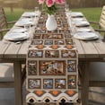thumbnail image 4 of Brown Giraffe Table Runner 48 Inches, Wildlife Animals Vintage Geometric Bed Runner Dresser Scarves Tabletop for Indoor Outdoor Parties/Ceremony/Banquet, 13" x 48", 4 of 8