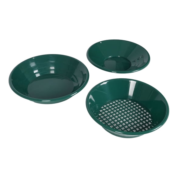 Gold Panning Kit, High Visibility Safe and Reusable Gold Prospecting Pan Green 14 and 15 Inch Pans for Outdoor Extraction