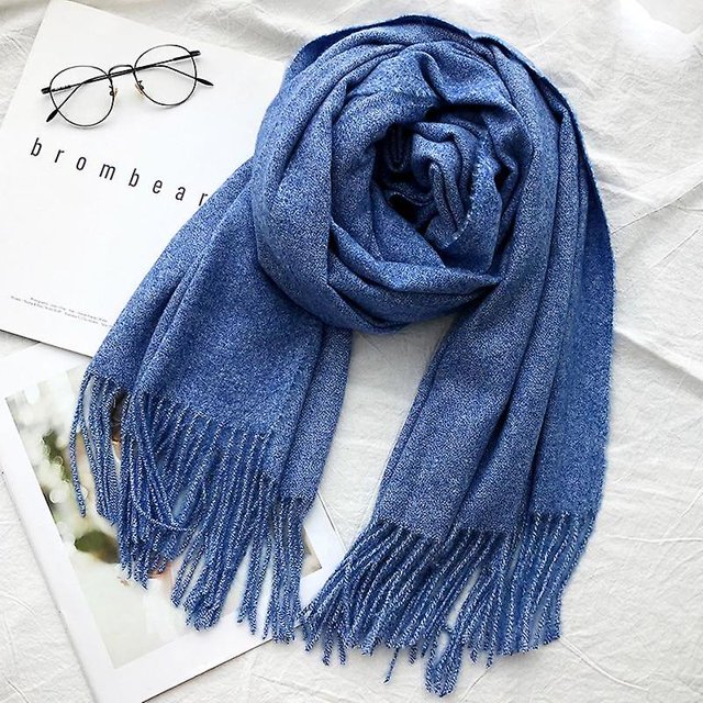 Nueva bufanda Super Tassel en otoño e invierno estilo Retro sólido chal grande y grueso 200cm * 70cm Sca