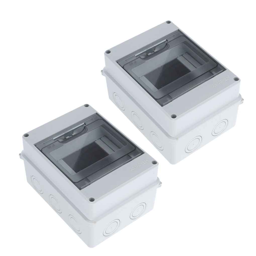 ELAYARD 2-Pack White Weatherproof Electrical Distribution Box with Protective Breaker Panel for Safe Circuit Management