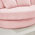 thumbnail image 6 of NkurdSu 61" Oversized Boneless Round Chair, Indoor Deep Seat Cloud Chaise Lounge with 5 Pillows, No Assembly Accent Barrel Chair for Living Room, Bedroom, Pink Corduroy, 6 of 6