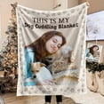 thumbnail image 1 of My Cat Dog Cuddling Blanket Peeking - Personalized Photo Blanket - Christmas, 1 of 7